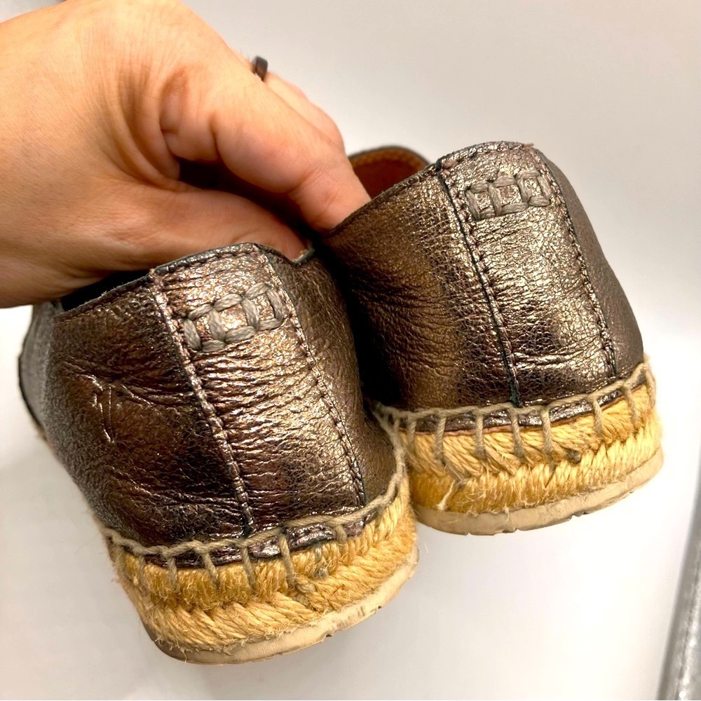Frye Isabel Metallic Gold Slip on Espadrilles womens 6.5 - Picture 3 of 8